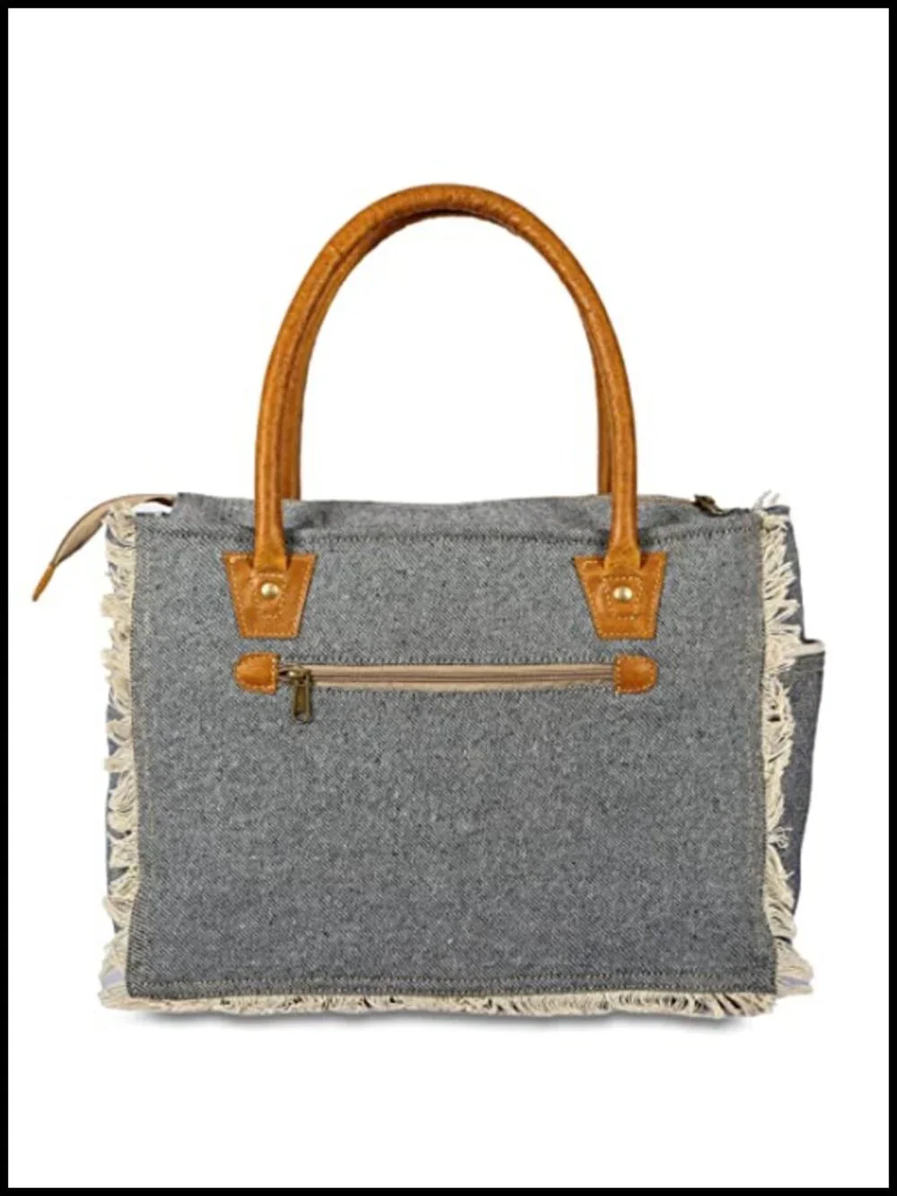 Upcycled Canvas and Leather Tote Bag Satchel Shoulder Crossbody